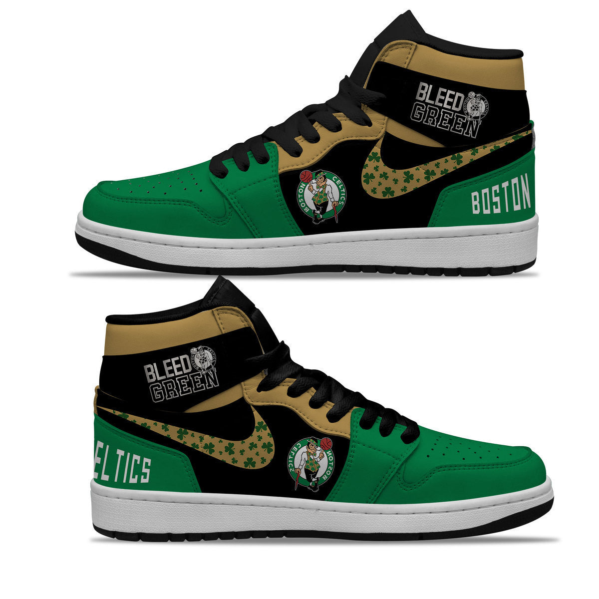 Ideafootwear Boston Celtics AJ1 High Sneakers Shoes For Men And Women 25