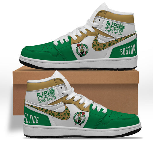 Ideafootwear Boston Celtics AJ1 High Sneakers Shoes For Men And Women 24