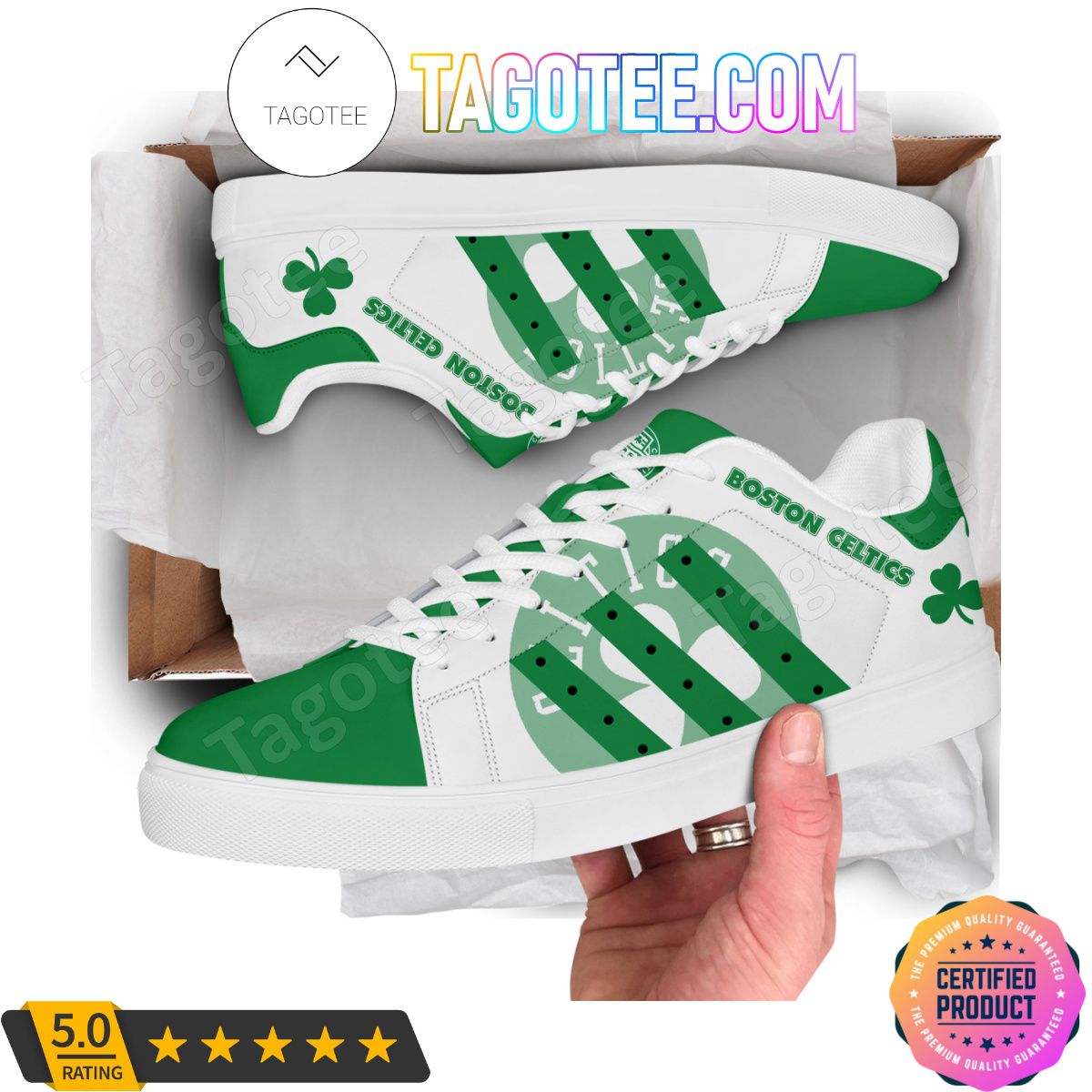 Ideafootwear Boston Celtics Skate Stan Shoes Sneakes For Men And Women 9