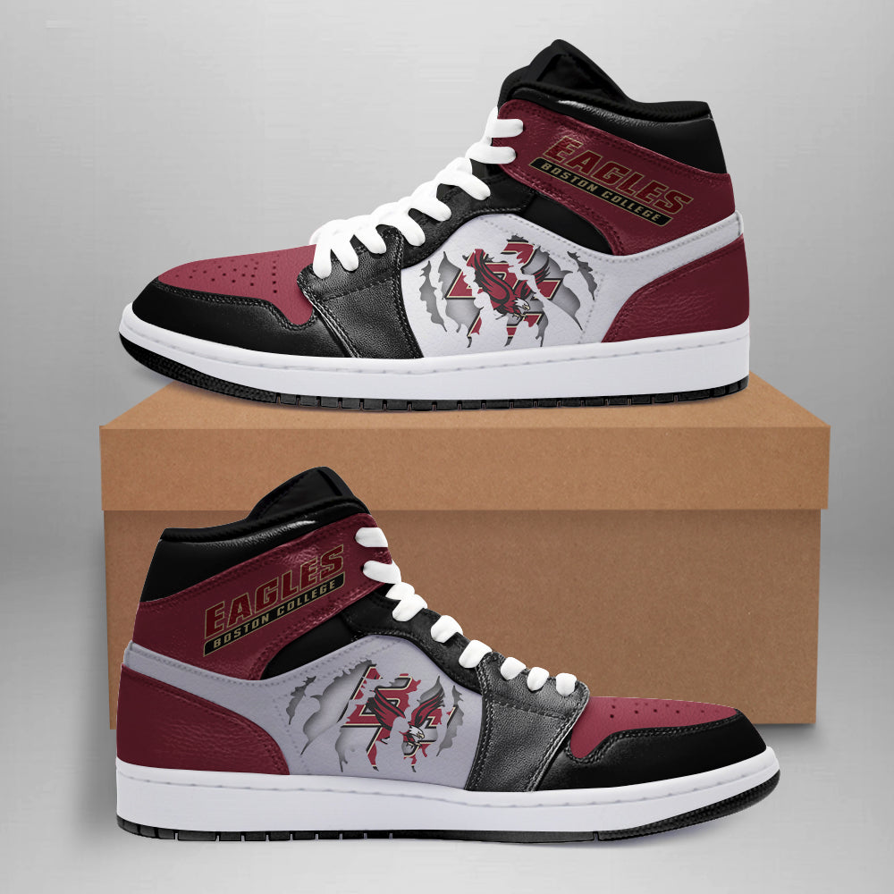 Ideafootwear Boston College Eagles AJ1 High Sneakers Shoes For Men And Women 1