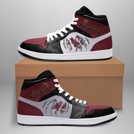 Ideafootwear Boston College Eagles AJ1 High Sneakers Shoes For Men And Women 1