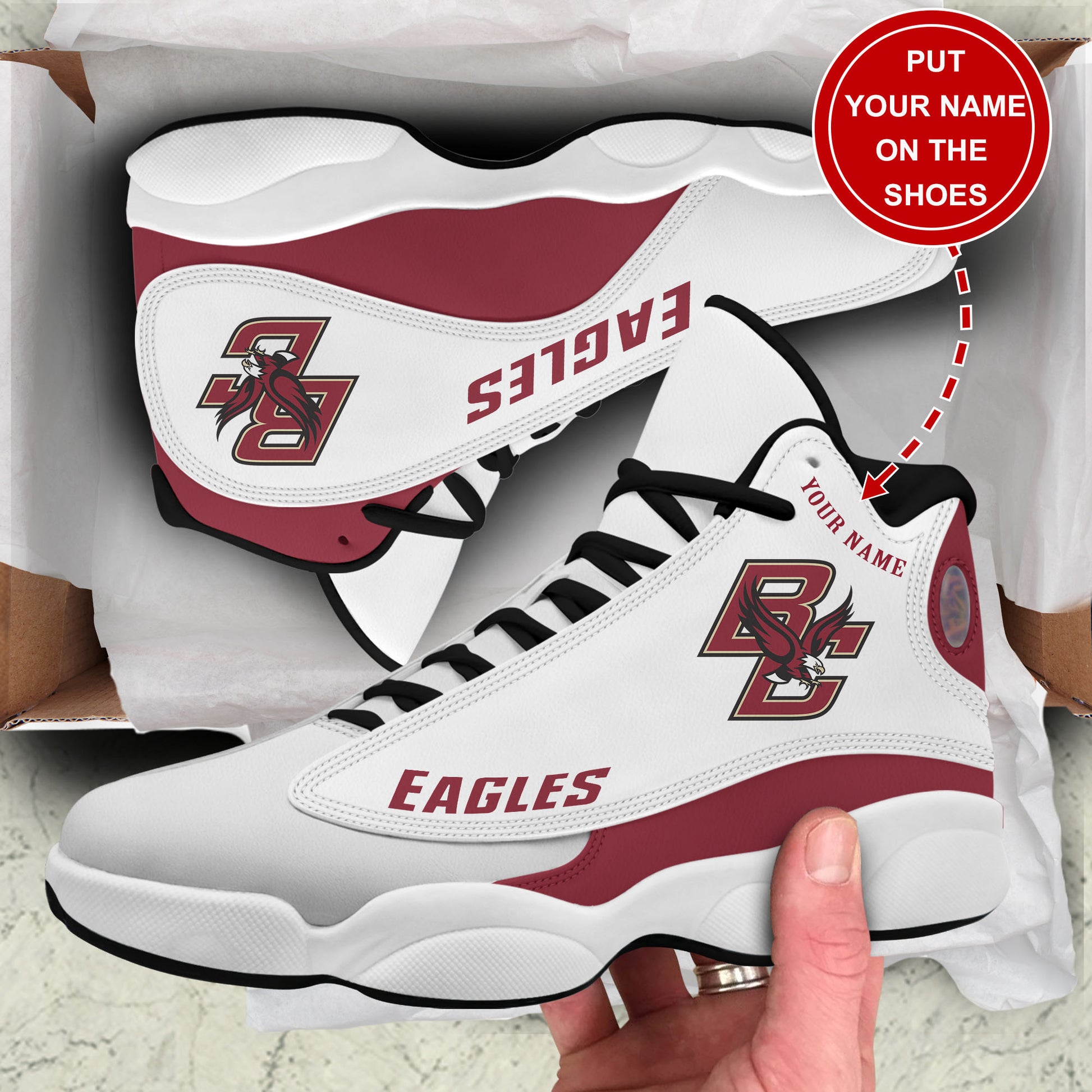 Ideafootwear Boston College Eagles AJ13 Sneakers Shoes For Men And Women 1