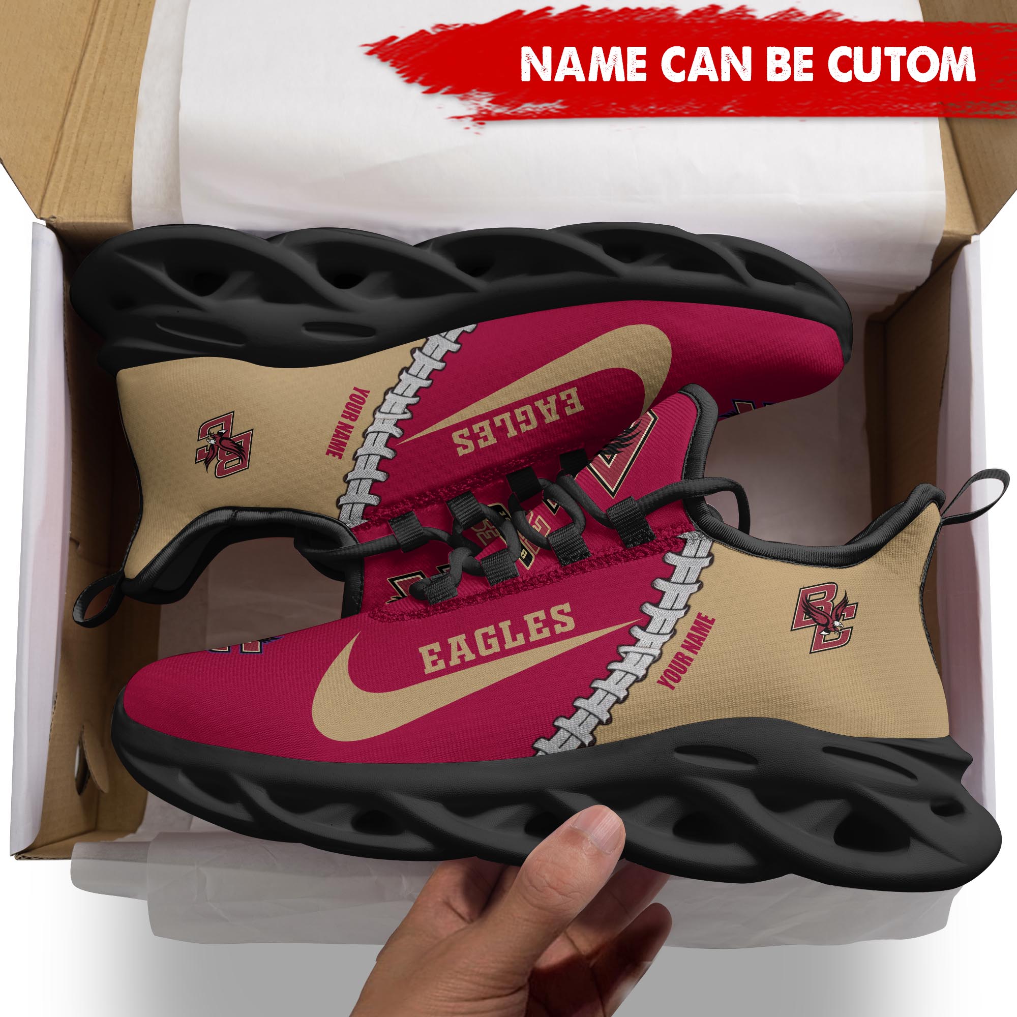 Ideafootwear Boston College Eagles Max Soul Shoes Sneakers For Men And Women 1