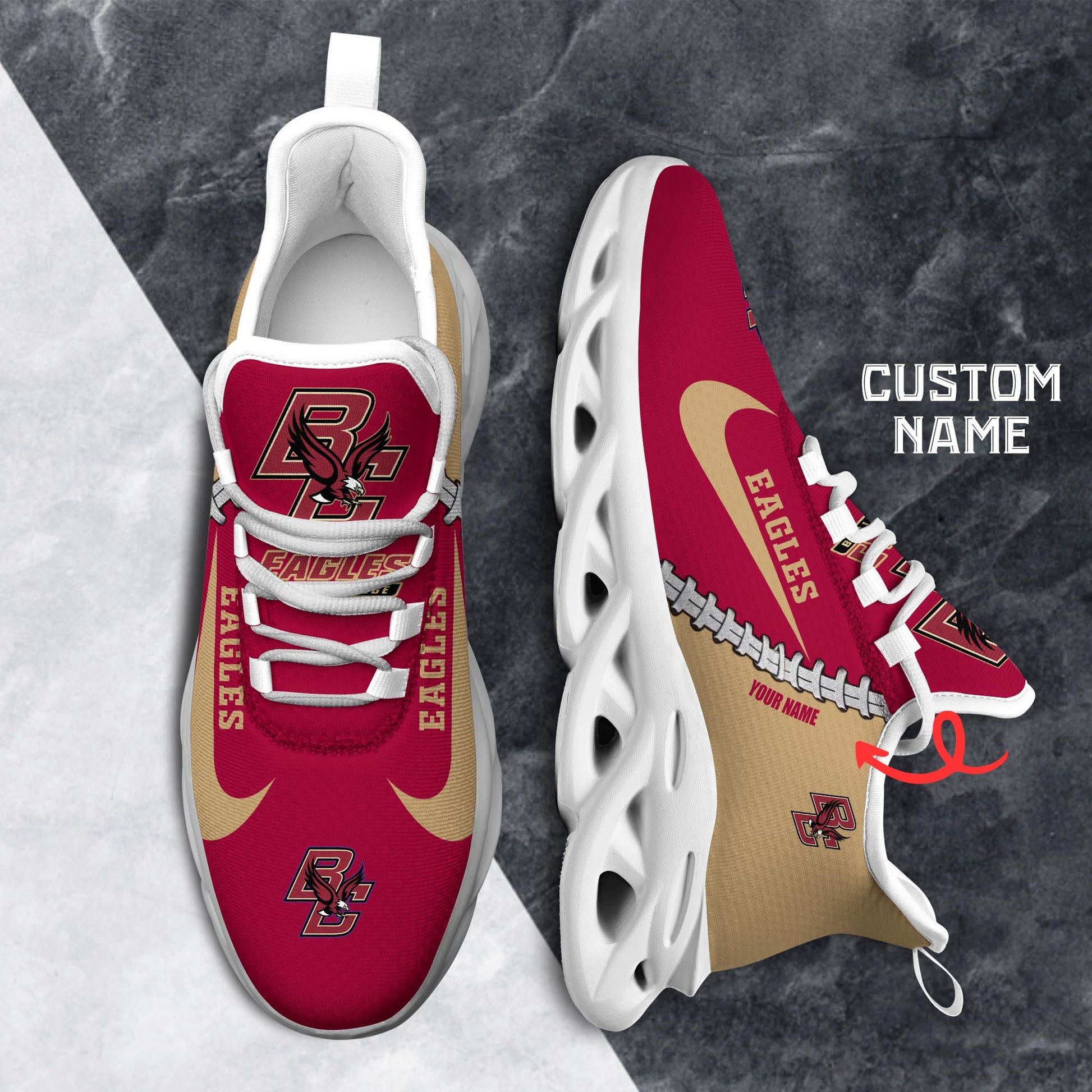 Ideafootwear Boston College Eagles Max Soul Shoes Sneakers For Men And Women 1