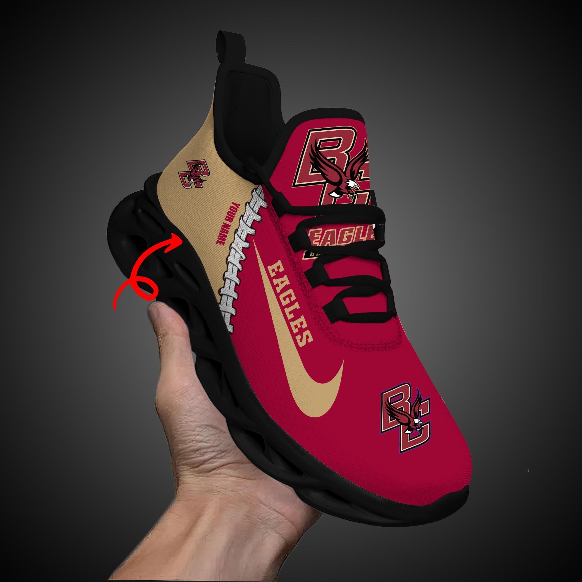 Ideafootwear Boston College Eagles Max Soul Shoes Sneakers For Men And Women 1