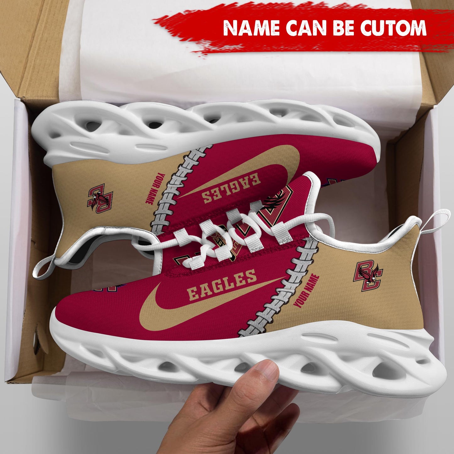 Ideafootwear Boston College Eagles Max Soul Shoes Sneakers For Men And Women 1