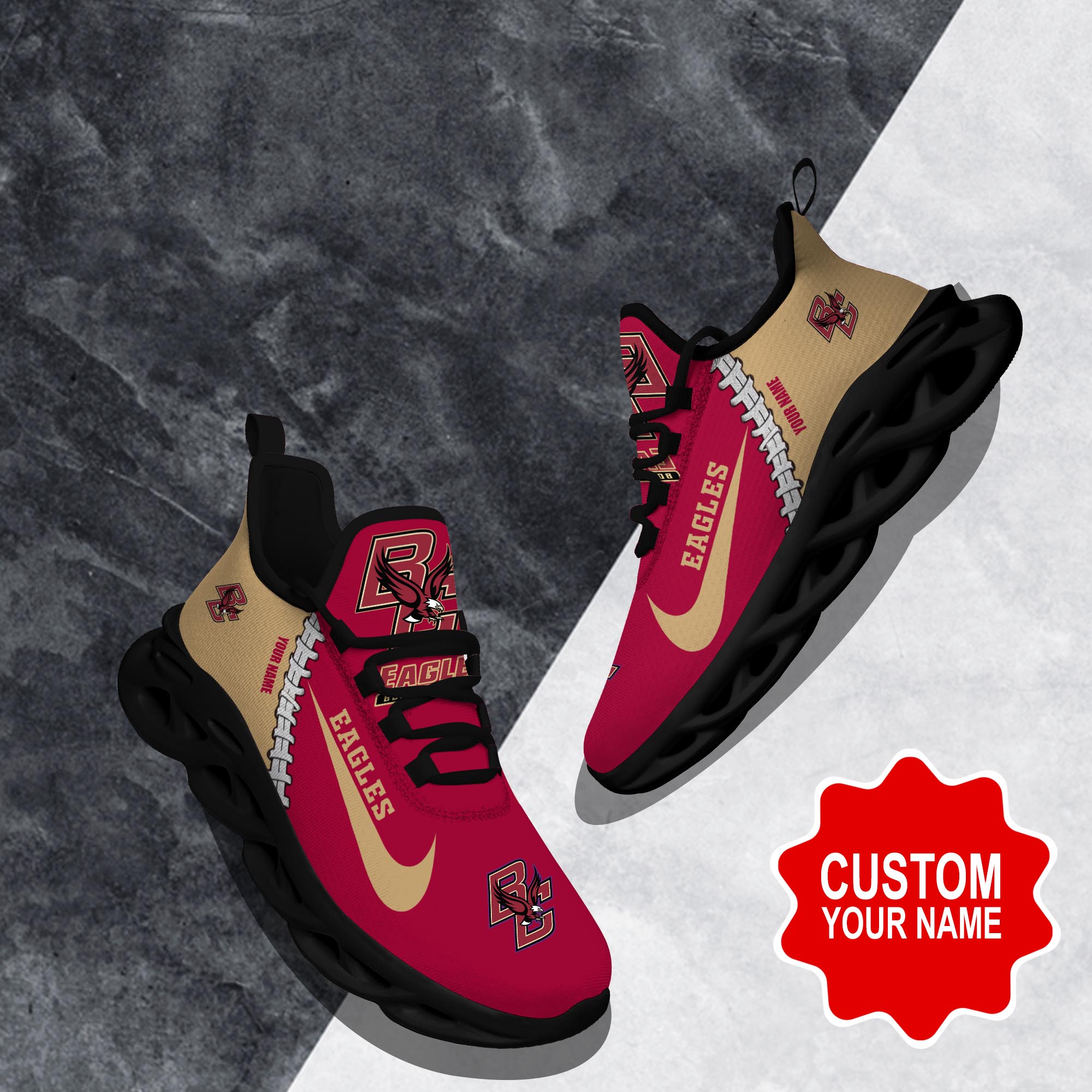 Ideafootwear Boston College Eagles Max Soul Shoes Sneakers For Men And Women 1