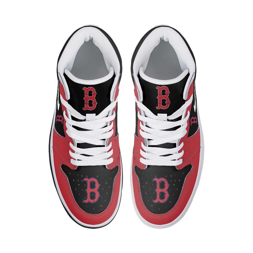 Ideafootwear Boston Red Sox AJ1 High Sneakers Shoes For Men And Women 5