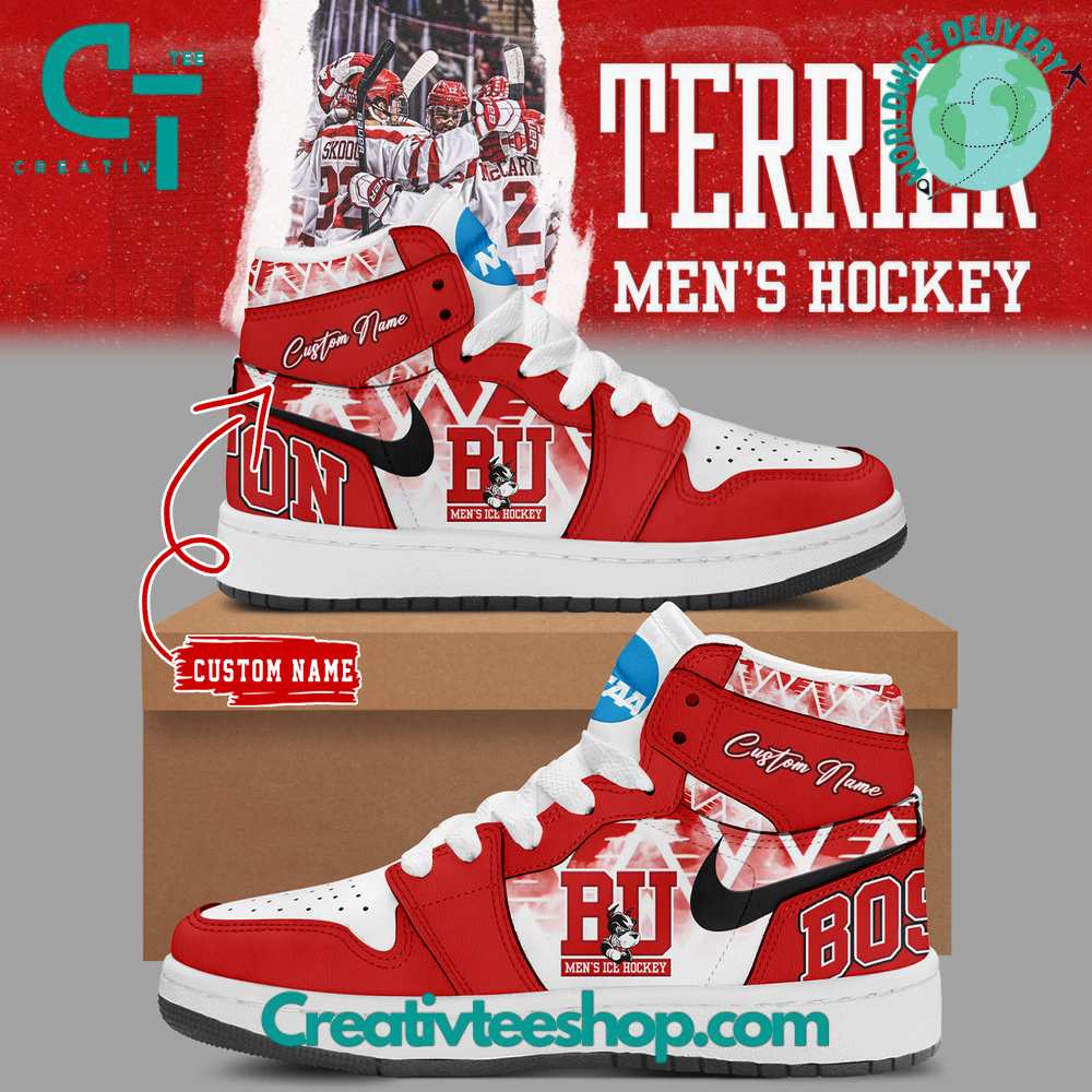 Ideafootwear Boston University Terriers Ice Hockey AJ1 High Sneakers Shoes For Men And Women 1