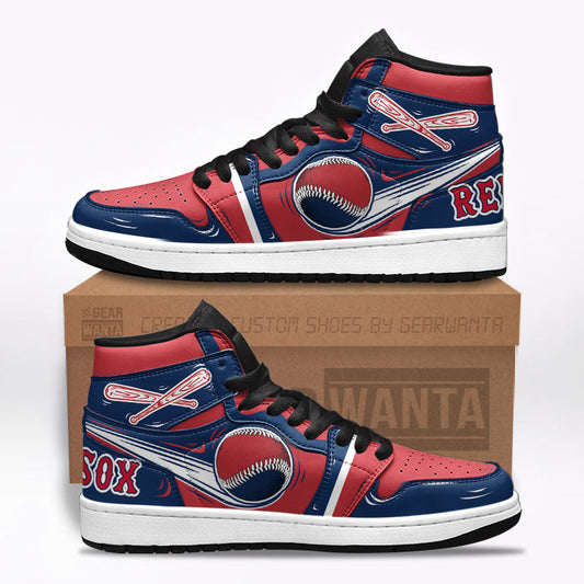 Ideafootwear Bostons Red Sox AJ1 High Sneakers Shoes For Men And Women 1