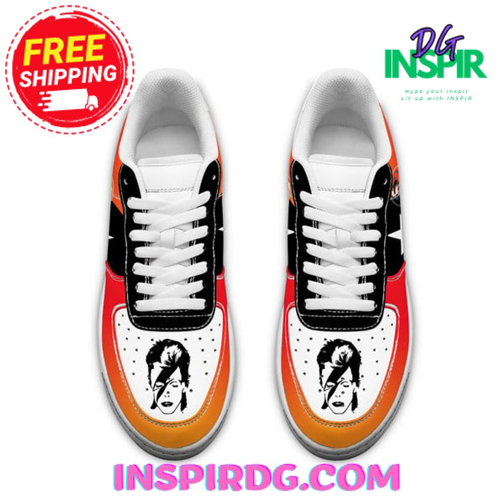 Ideafootwear Bowie Star Orange Air Low-Top Sneakers Shoes For Men And Women 2