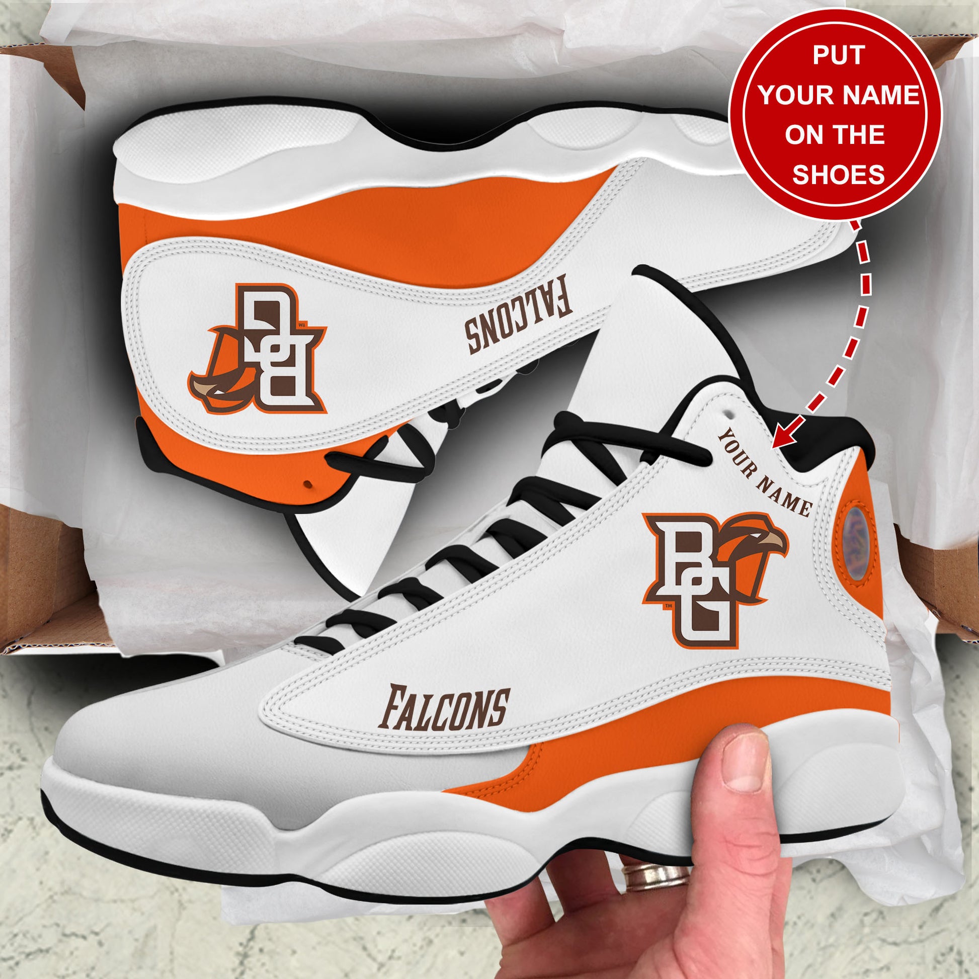 Ideafootwear Bowling Green Falcons AJ13 Sneakers Shoes For Men And Women 1