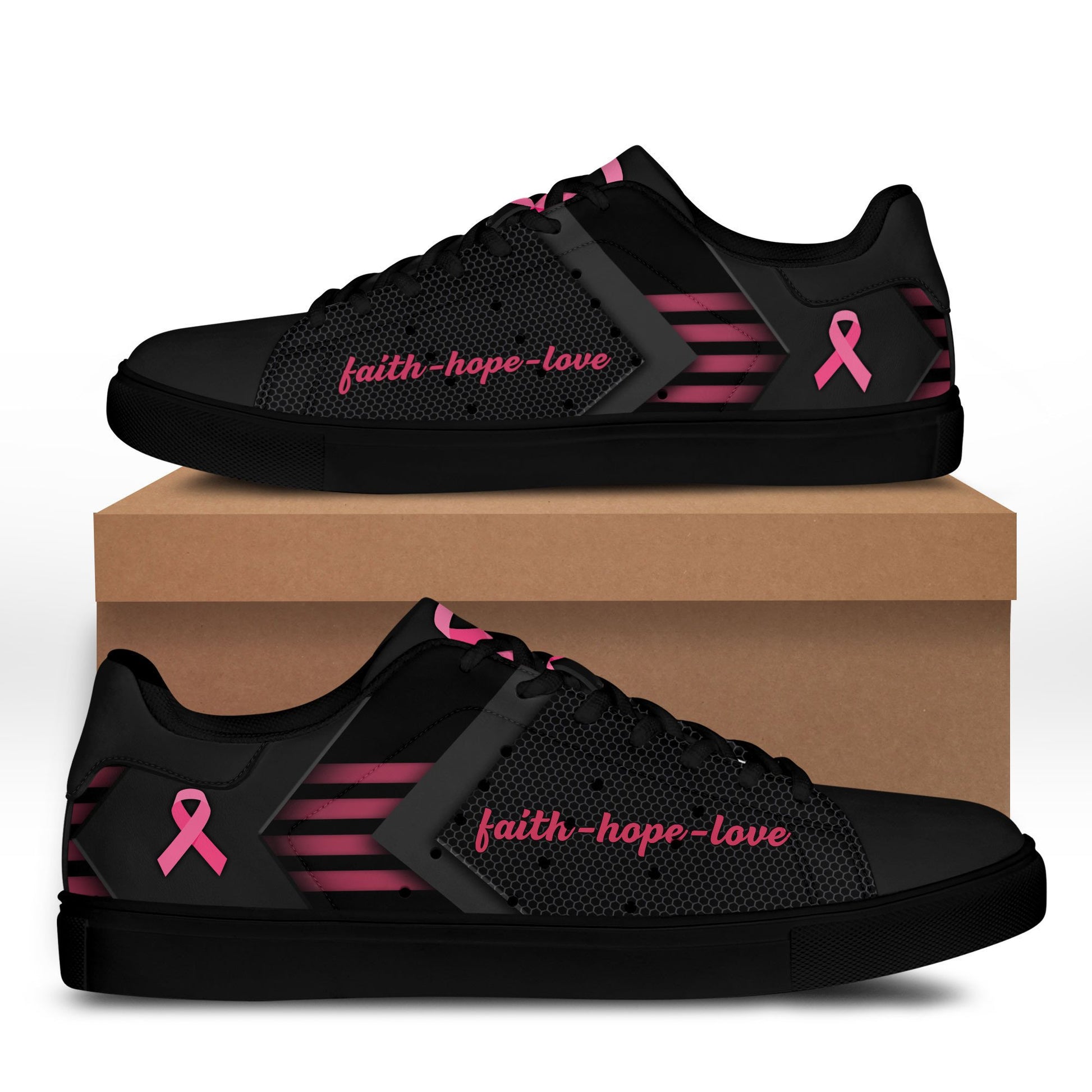 Ideafootwear Breast Cancer Skate Stan Shoes Sneakes For Men And Women 1