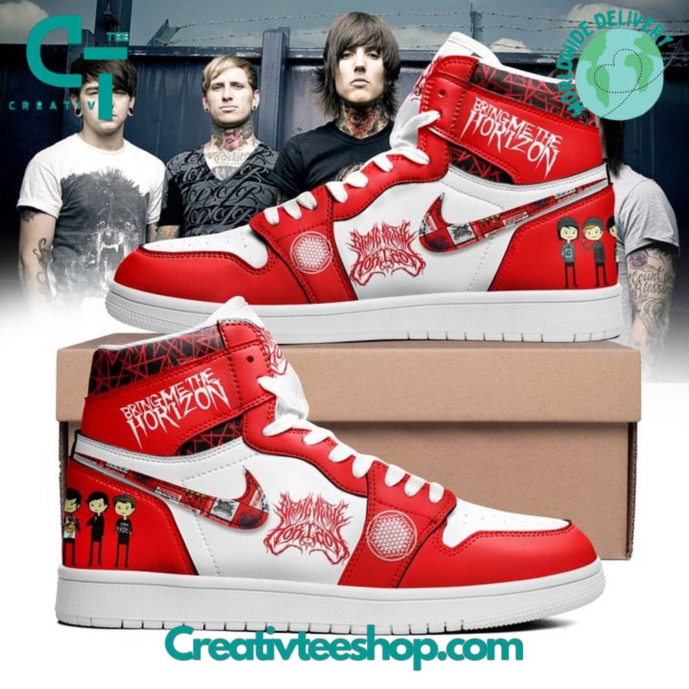 Ideafootwear Bring Me The Horizon AJ1 High Sneakers Shoes For Men And Women 2