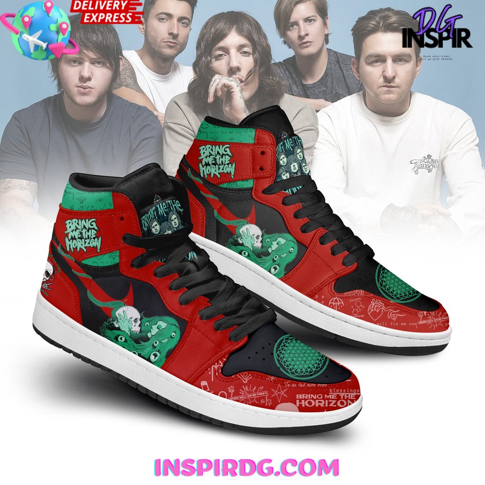 Ideafootwear Bring Me the Horizon AJ1 High Sneakers Shoes For Men And Women 1