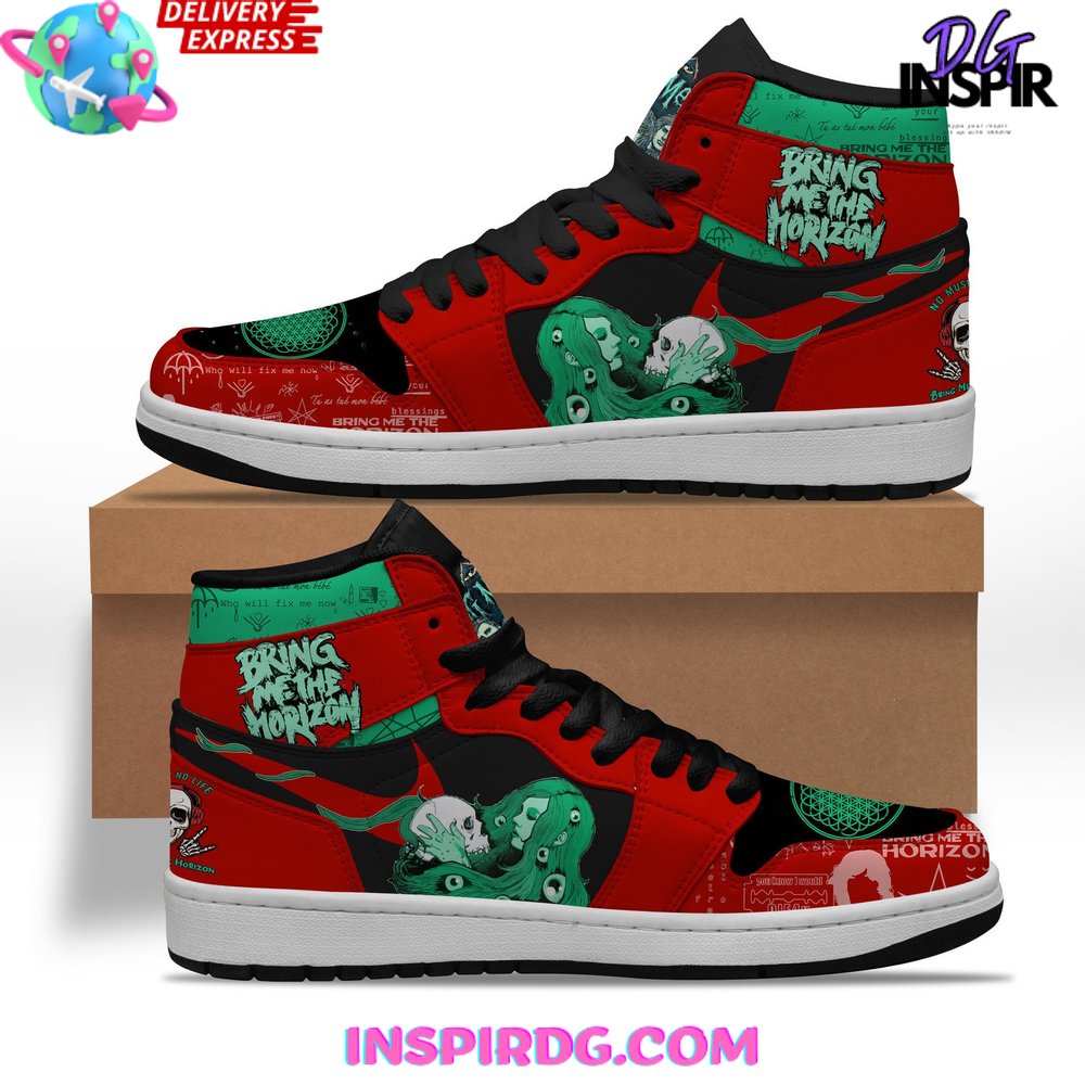 Ideafootwear Bring Me the Horizon AJ1 High Sneakers Shoes For Men And Women 1