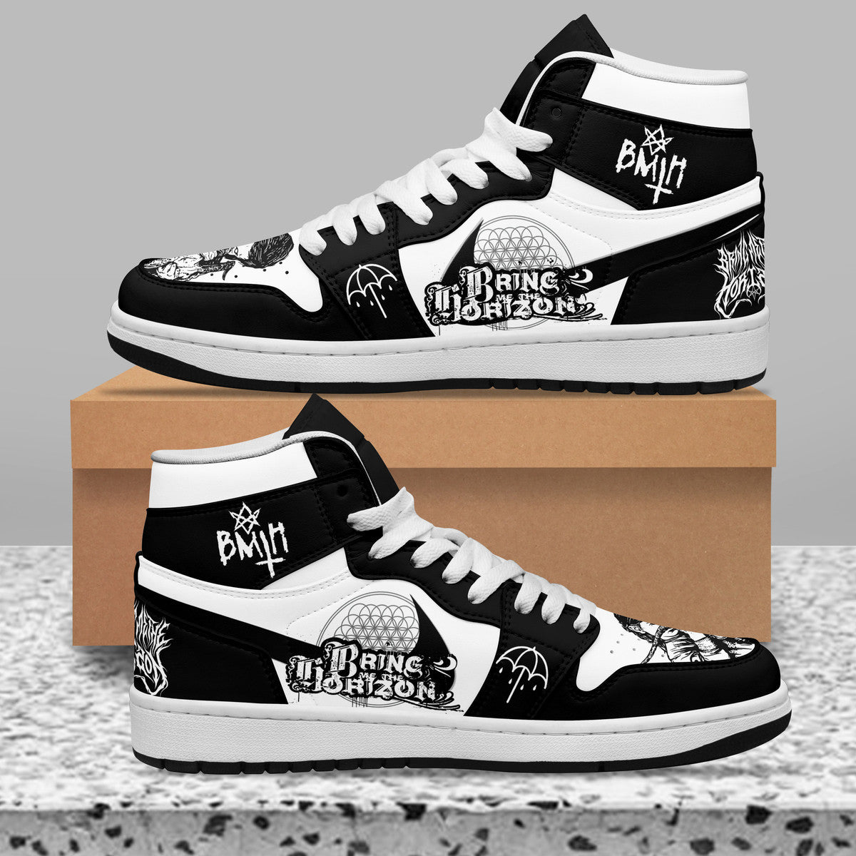 Ideafootwear Bring Me The Horizon AJ1 High Sneakers Shoes For Men And Women 5