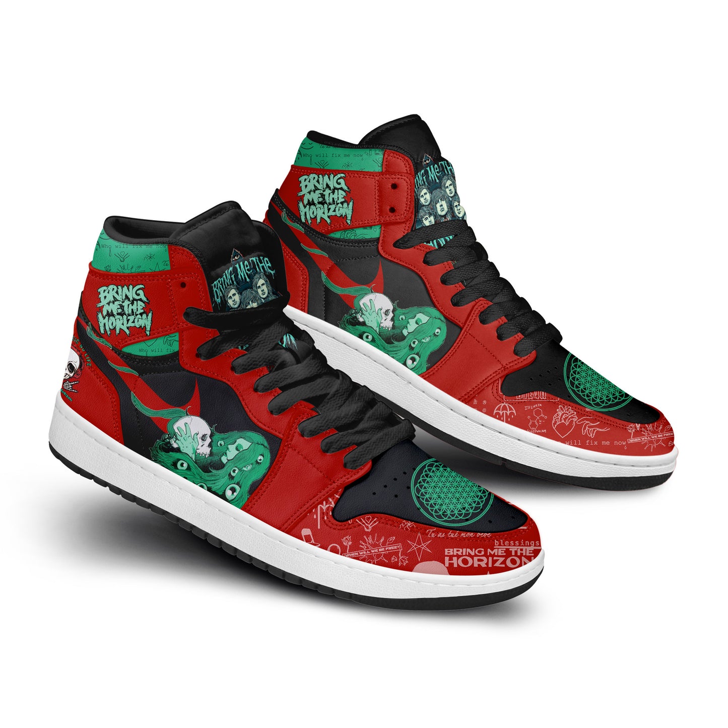 Ideafootwear Bring Me the Horizon AJ1 High Sneakers Shoes For Men And Women 10