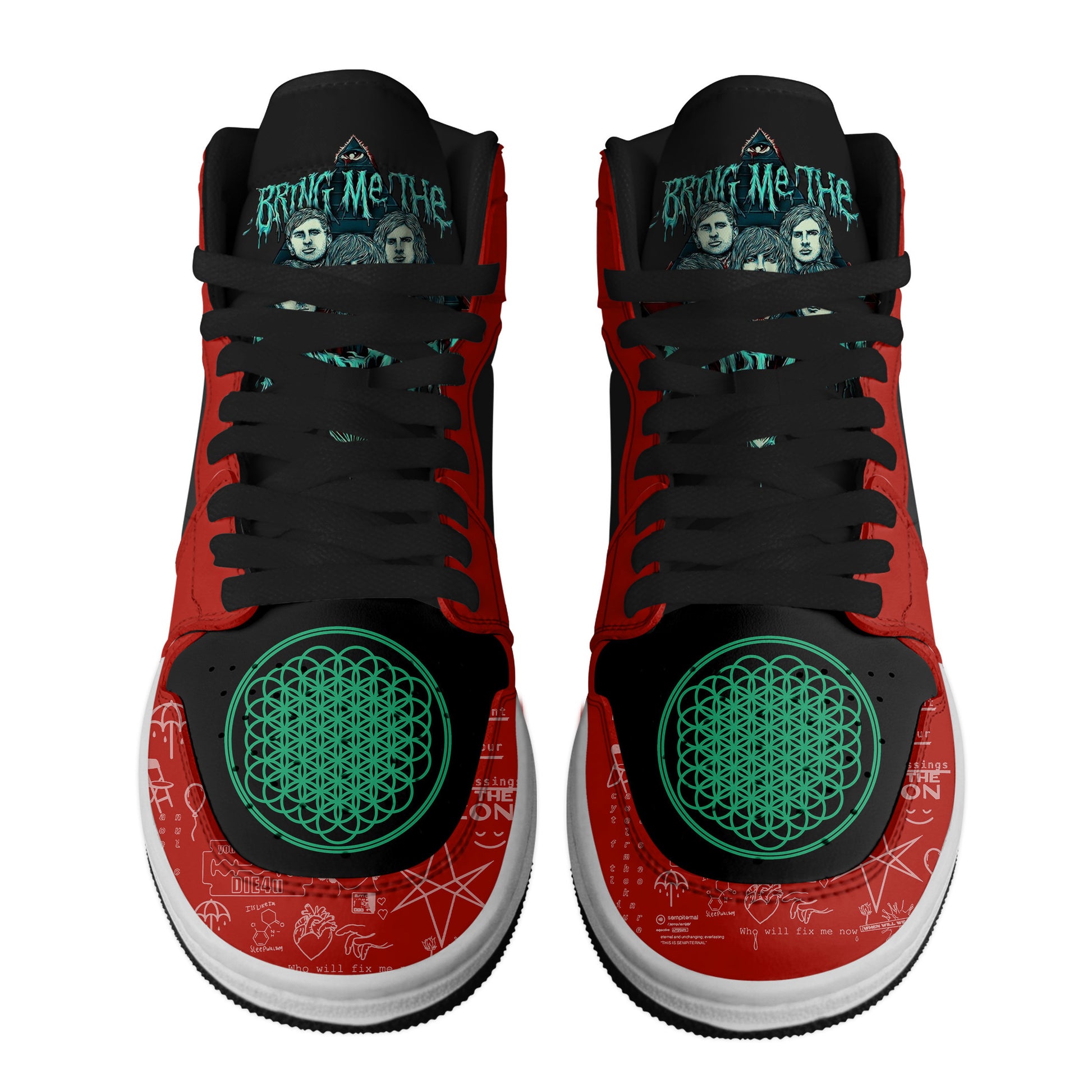 Ideafootwear Bring Me the Horizon AJ1 High Sneakers Shoes For Men And Women 10