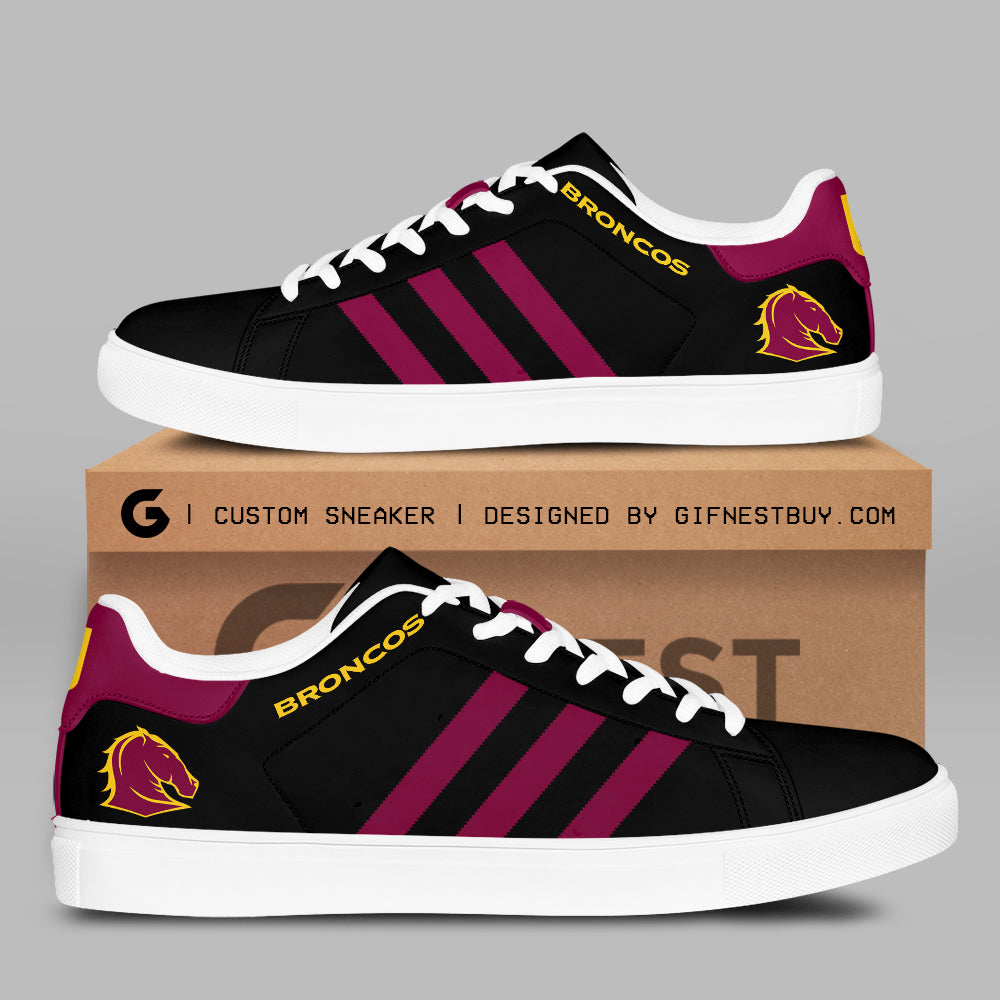 Ideafootwear Brisbane Broncos Skate Stan Shoes Sneakes For Men And Women 3