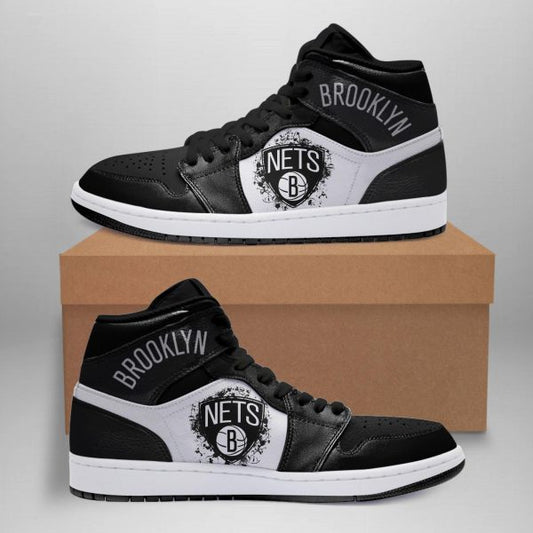 Ideafootwear Brooklyn Nets AJ1 High Sneakers Shoes For Men And Women 2