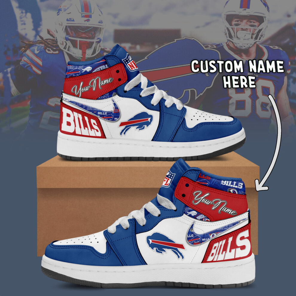 Ideafootwear Buffalo Bills AJ1 High Sneakers Shoes For Men And Women 6