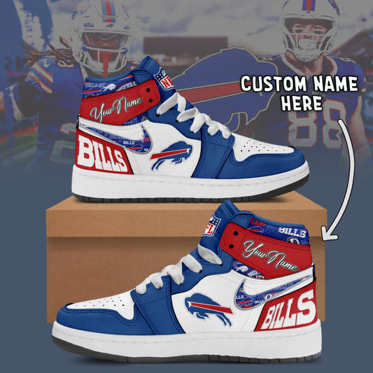 Ideafootwear Buffalo Bills AJ1 High Sneakers Shoes For Men And Women 6