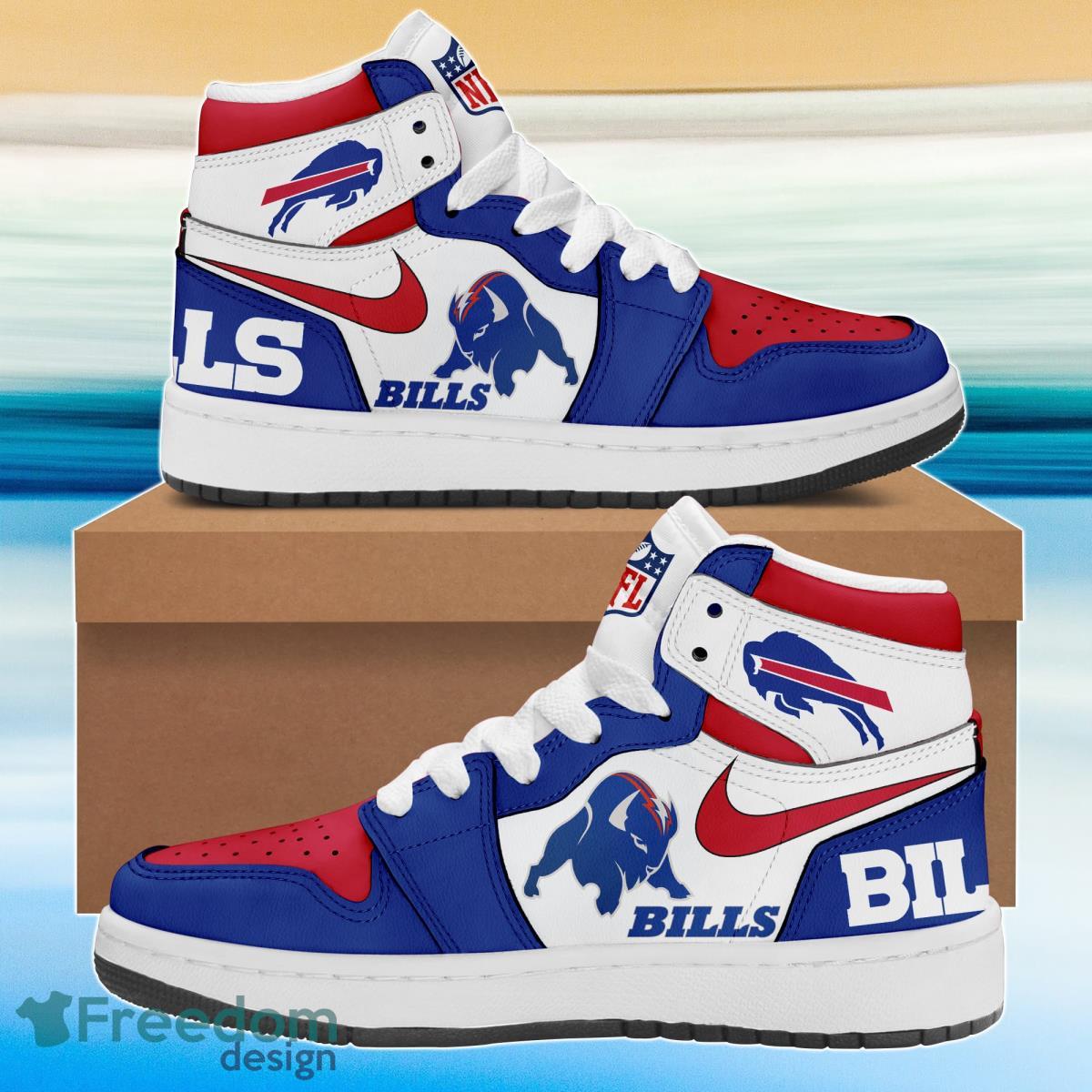 Ideafootwear Buffalo Bills AJ1 High Sneakers Shoes For Men And Women 11