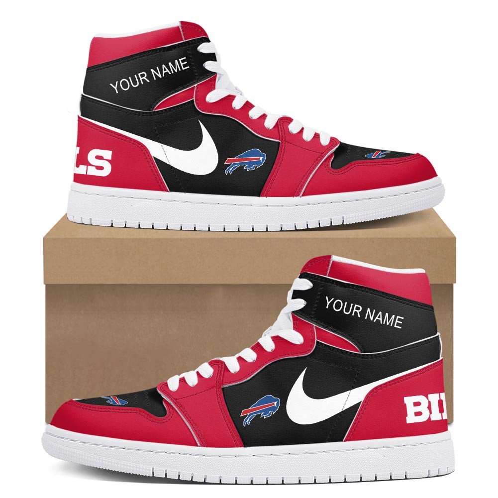 Ideafootwear Buffalo Bills AJ1 High Sneakers Shoes For Men And Women 8