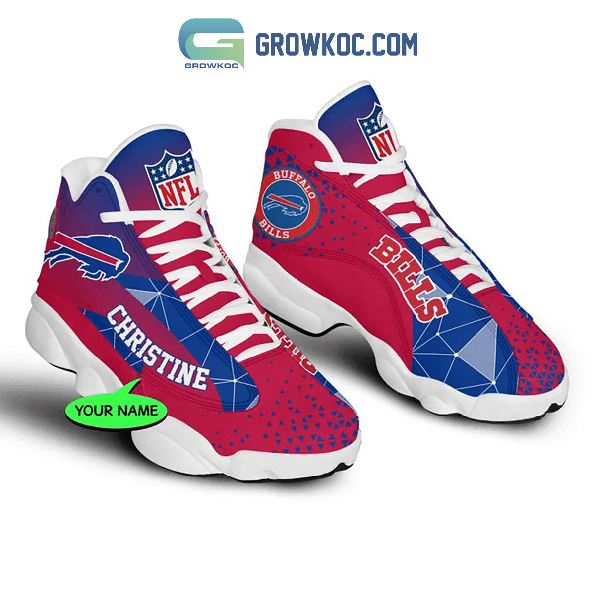 Ideafootwear Buffalo Bills AJ13 Sneakers Shoes For Men And Women 7