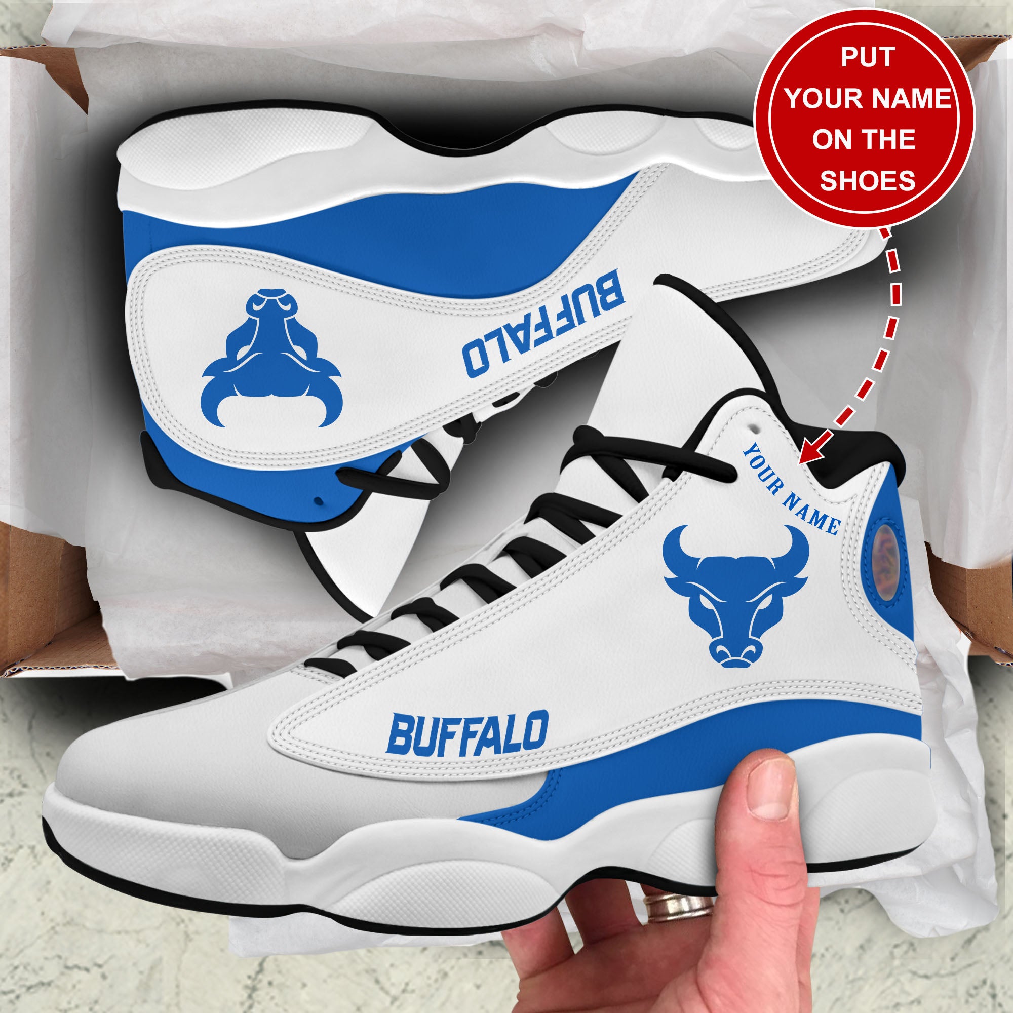 Ideafootwear Buffalo Bills AJ13 Sneakers Shoes For Men And Women 6
