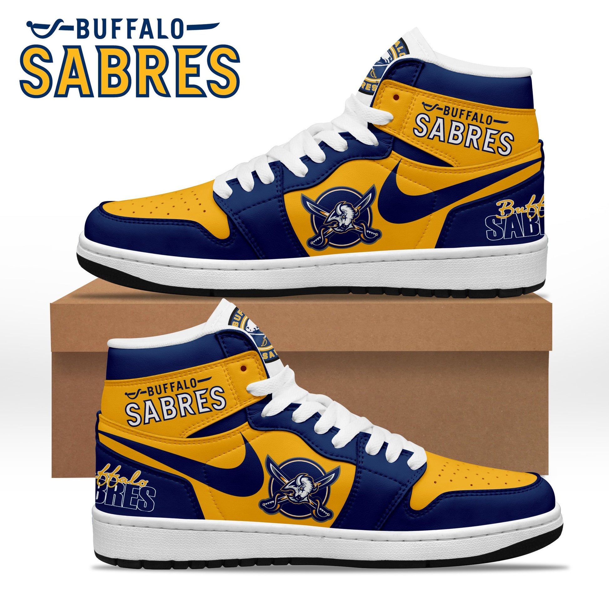 Ideafootwear Buffalo Sabres AJ1 High Sneakers Shoes For Men And Women 5