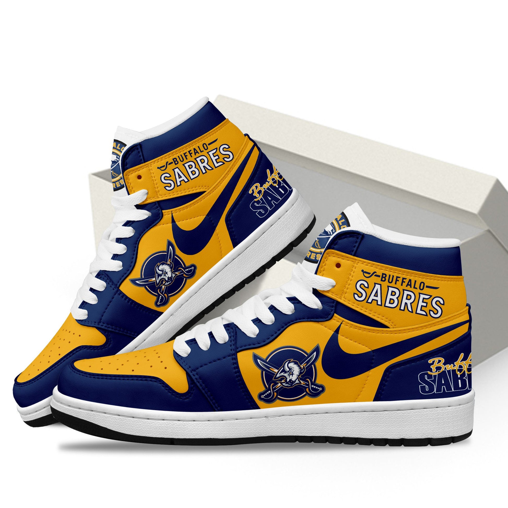 Ideafootwear Buffalo Sabres AJ1 High Sneakers Shoes For Men And Women 5