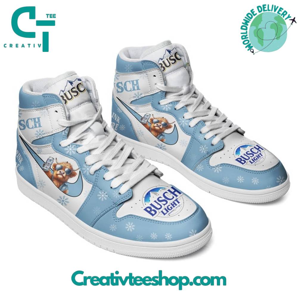 Ideafootwear Busch Beer AJ1 High Sneakers Shoes For Men And Women 1