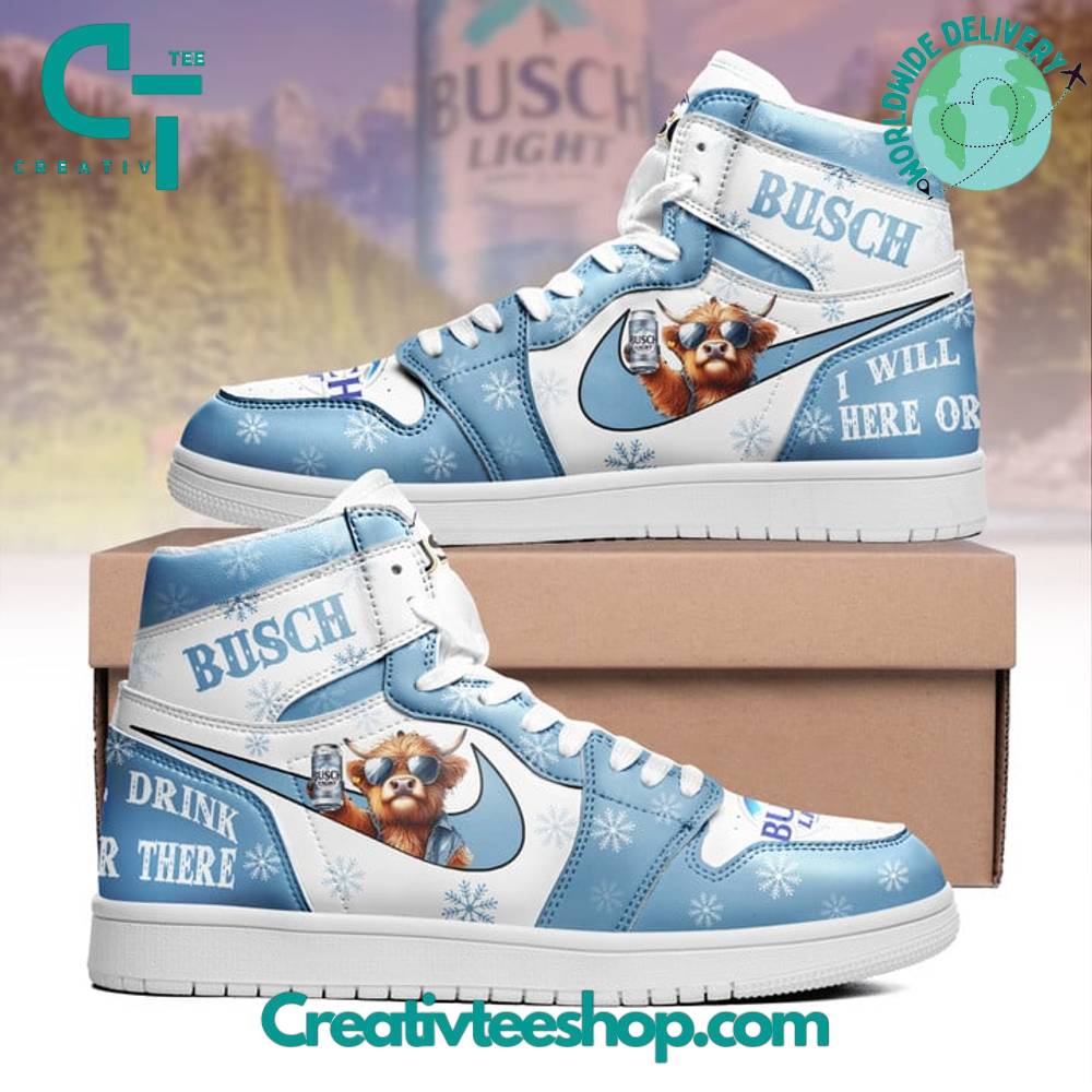 Ideafootwear Busch Beer AJ1 High Sneakers Shoes For Men And Women 1