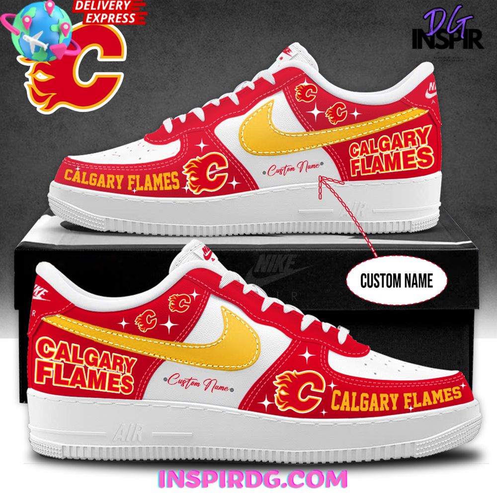 Ideafootwear Calgary Flames Air Low-Top Sneakers Shoes For Men And Women 1