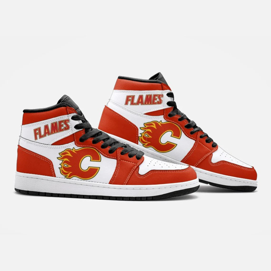 Ideafootwear Calgary Flames AJ1 High Sneakers Shoes For Men And Women 5