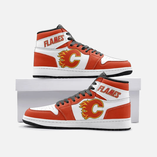 Ideafootwear Calgary Flames AJ1 High Sneakers Shoes For Men And Women 5