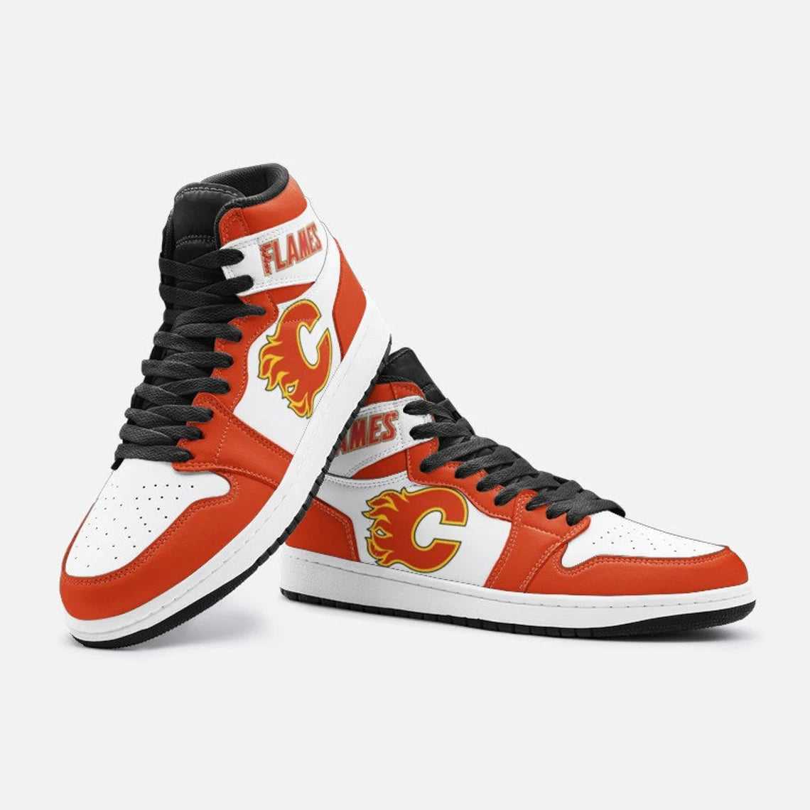 Ideafootwear Calgary Flames AJ1 High Sneakers Shoes For Men And Women 5