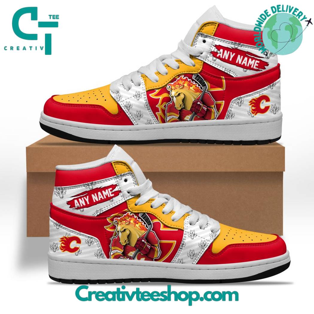 Ideafootwear Calgary Flames AJ1 High Sneakers Shoes For Men And Women 1