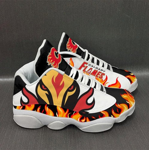 Ideafootwear Calgary Flames AJ13 Sneakers Shoes For Men And Women 2