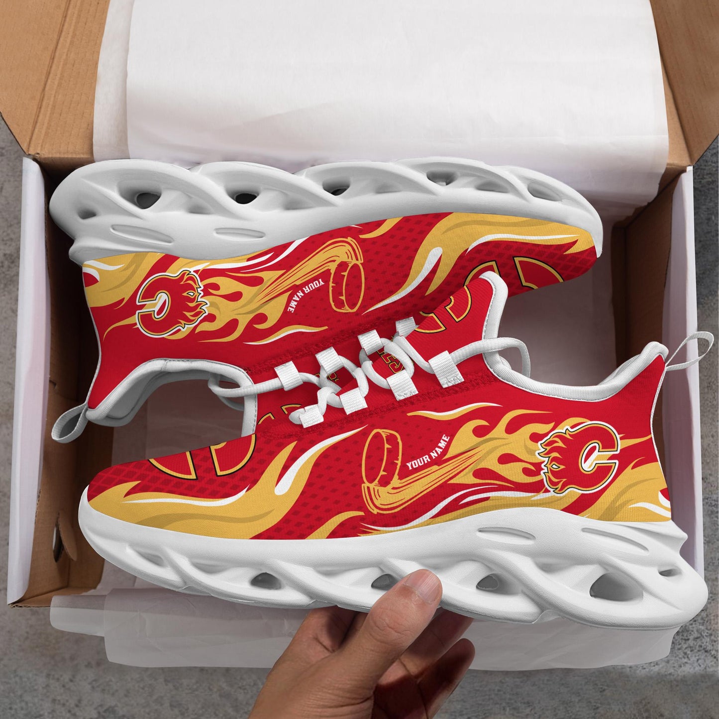 Ideafootwear Calgary Flames Max Soul Shoes Sneakers For Men And Women 3