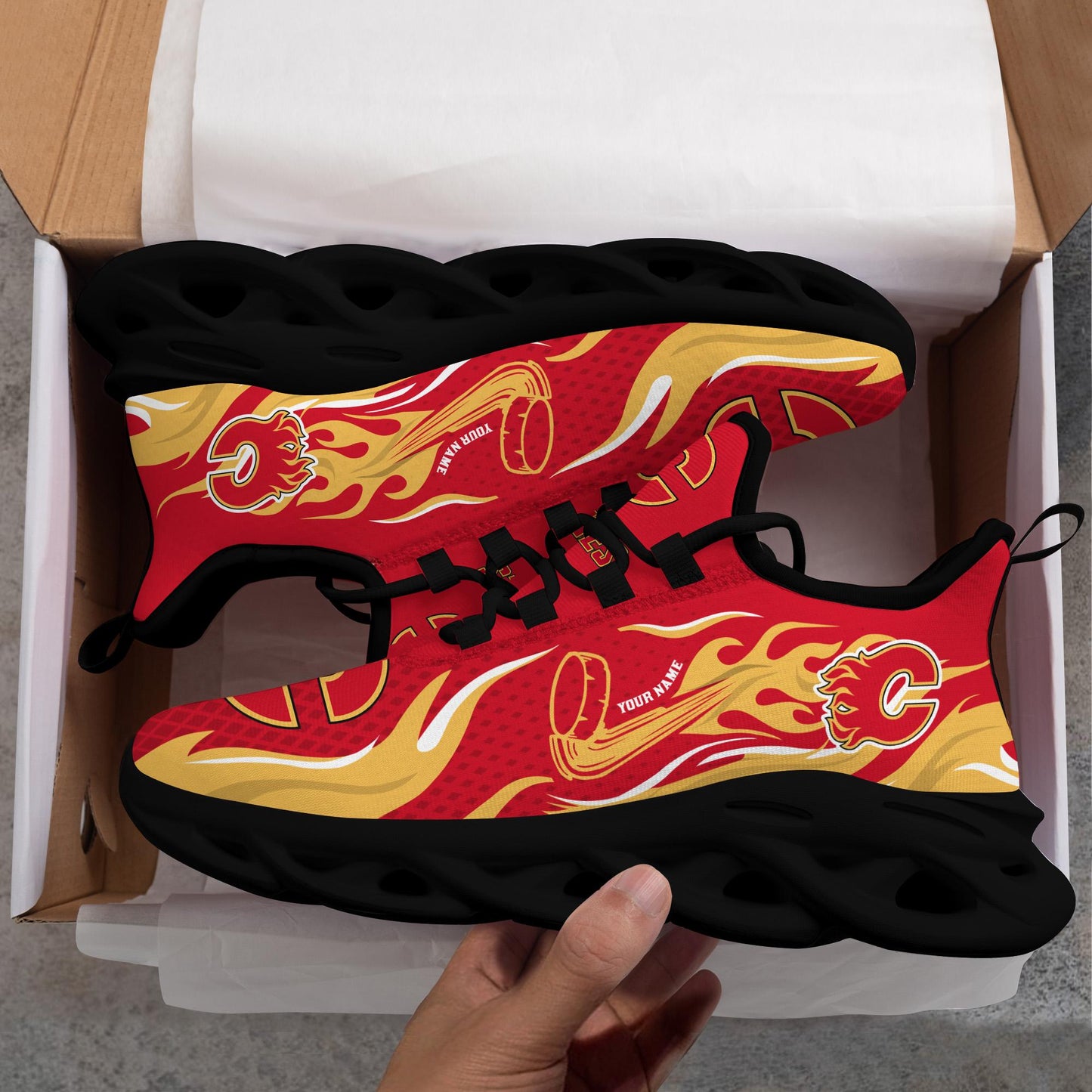 Ideafootwear Calgary Flames Max Soul Shoes Sneakers For Men And Women 3