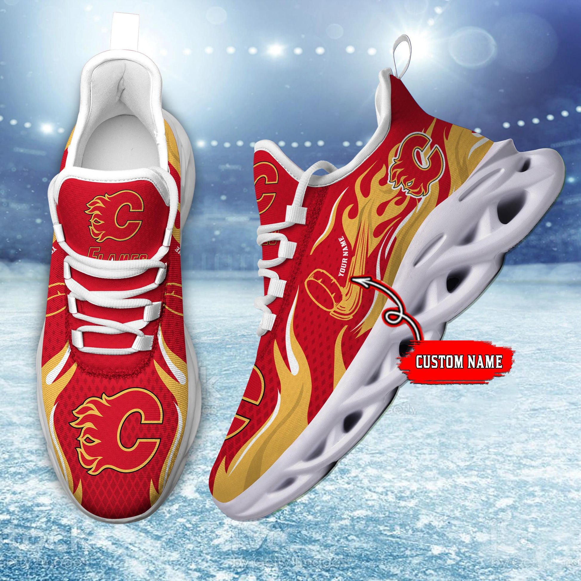 Ideafootwear Calgary Flames Max Soul Shoes Sneakers For Men And Women 3