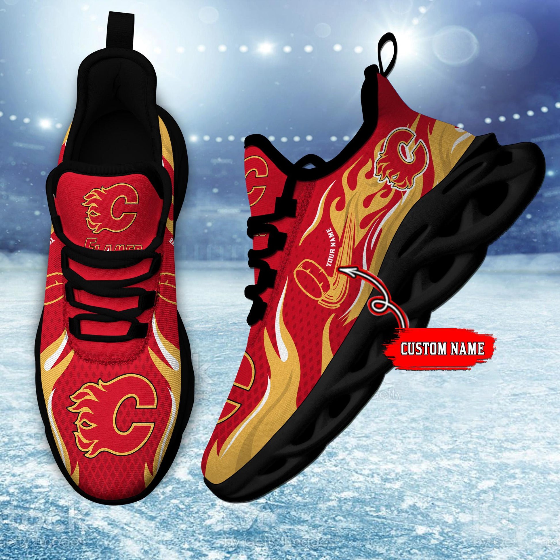 Ideafootwear Calgary Flames Max Soul Shoes Sneakers For Men And Women 3