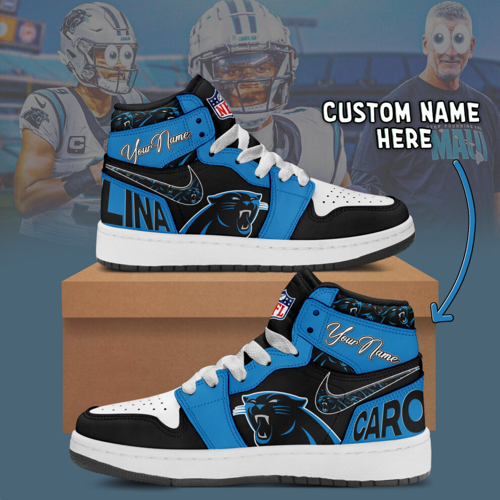 Ideafootwear Carolina Panthers AJ1 High Sneakers Shoes For Men And Women 6