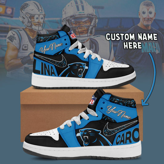 Ideafootwear Carolina Panthers AJ1 High Sneakers Shoes For Men And Women 6
