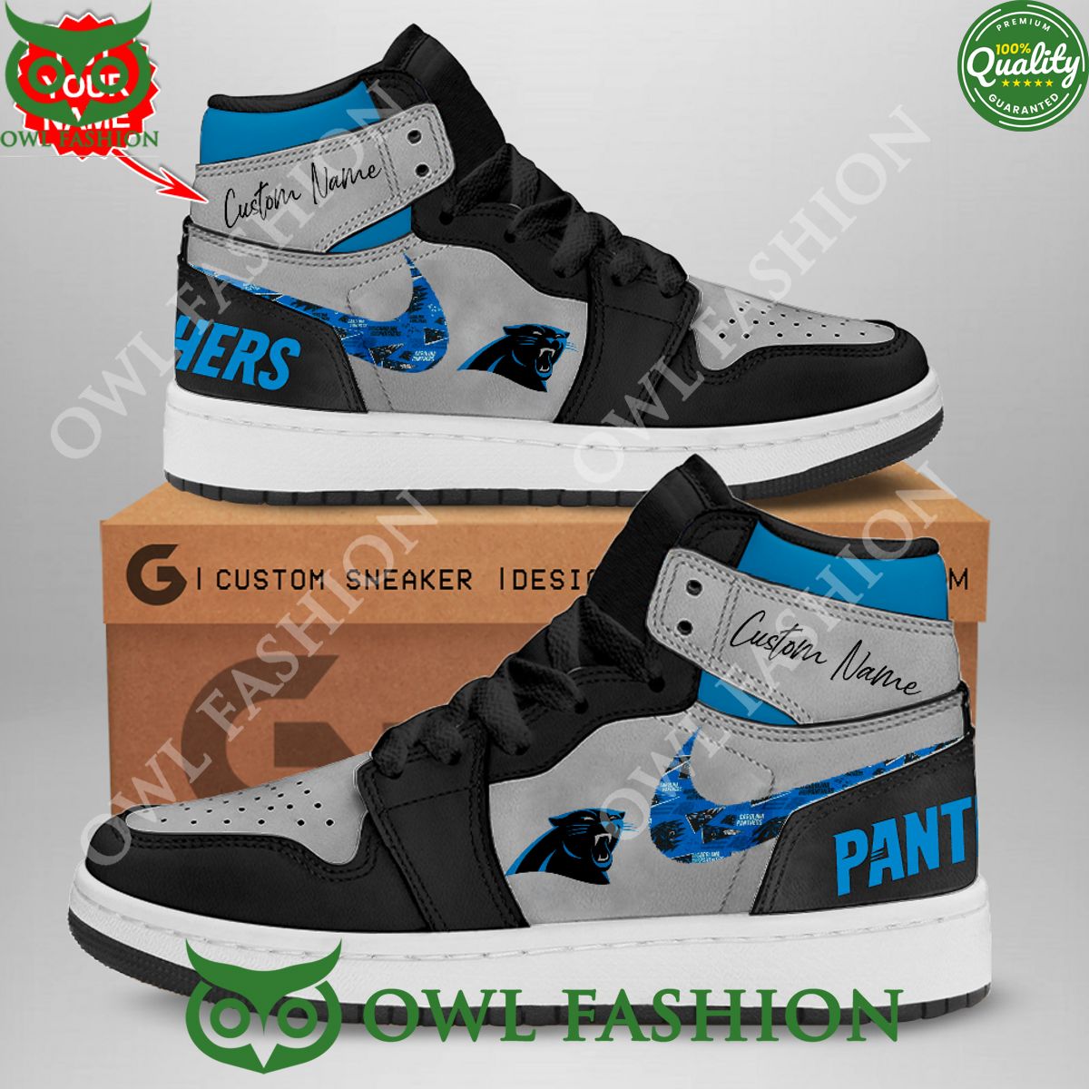 Ideafootwear Carolina Panthers AJ1 High Sneakers Shoes For Men And Women 11