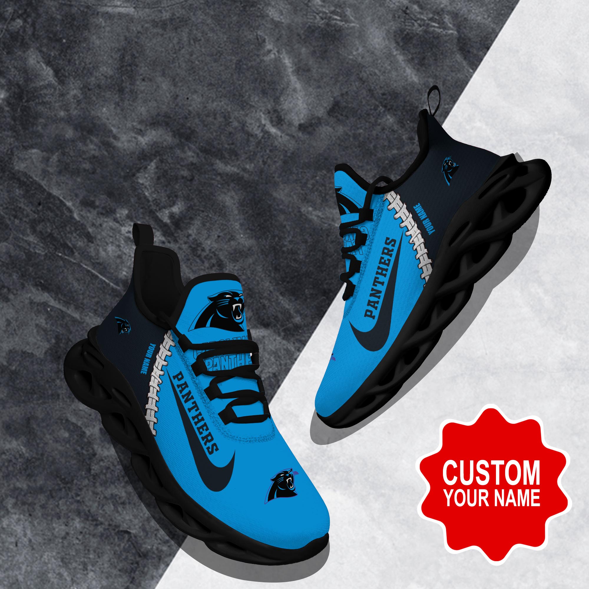 Ideafootwear Carolina Panthers Max Soul Shoes Sneakers For Men And Women 37
