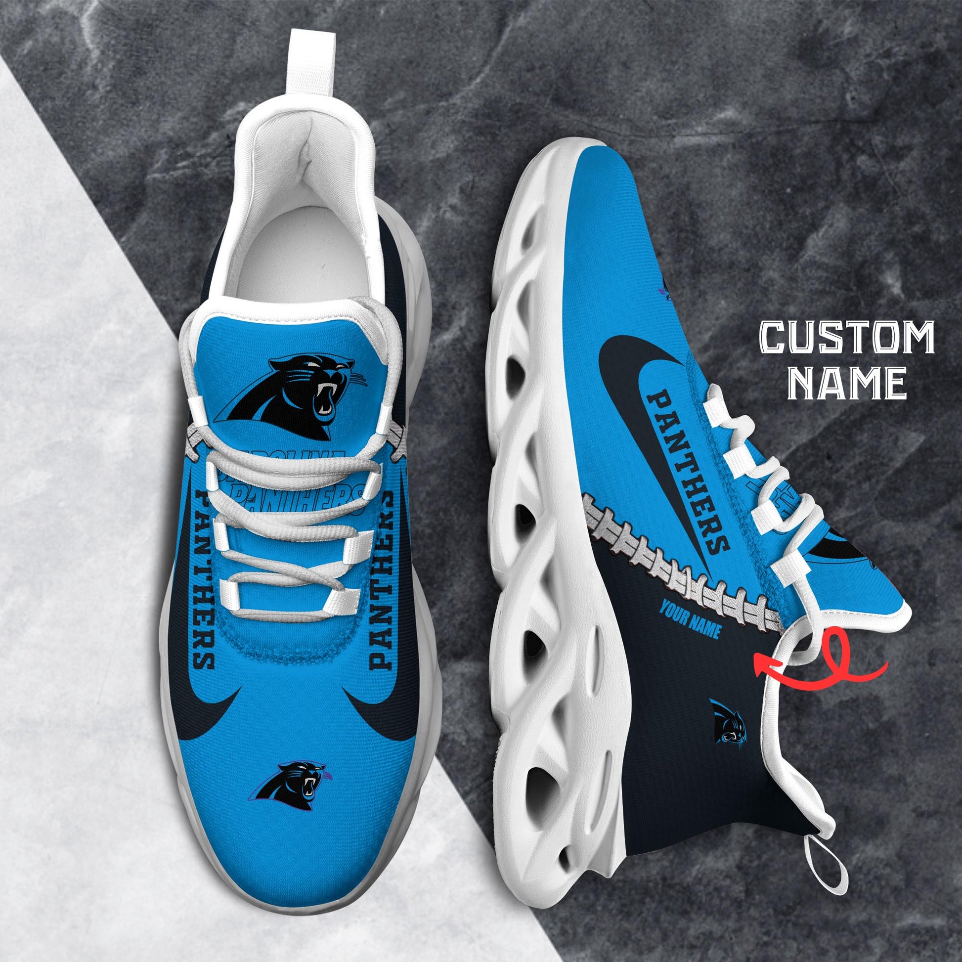 Ideafootwear Carolina Panthers Max Soul Shoes Sneakers For Men And Women 37